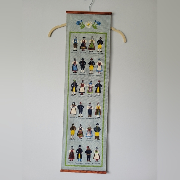 Vintage Sweden counties wall hanging decor